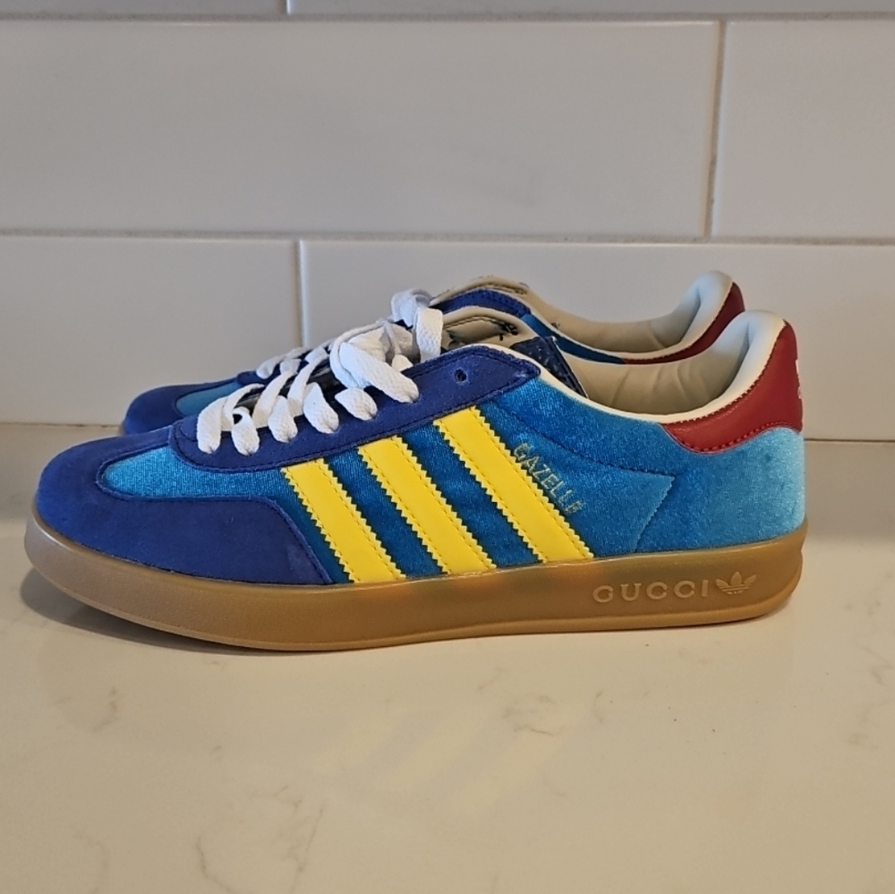 Adidas X Gucci - GazelleTurquoise Blue Yellow Red Sz8 Mens/Womens 9.5 NWOB